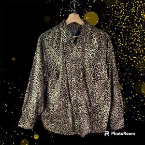 Chaps Classics Women's 1X 100% Cotton Animal Cheetah Print Button Front Blouse